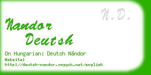 nandor deutsh business card